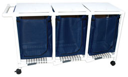 MJM Triple Wide PVC Hamper with Zipper Front,